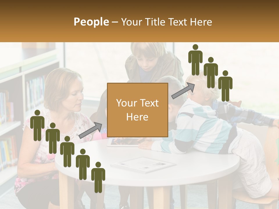 A Group Of Children Sitting Around A Table PowerPoint Template