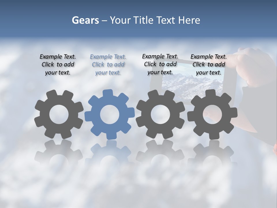 A Person Taking A Picture Of A Mountain With A Cell Phone PowerPoint Template