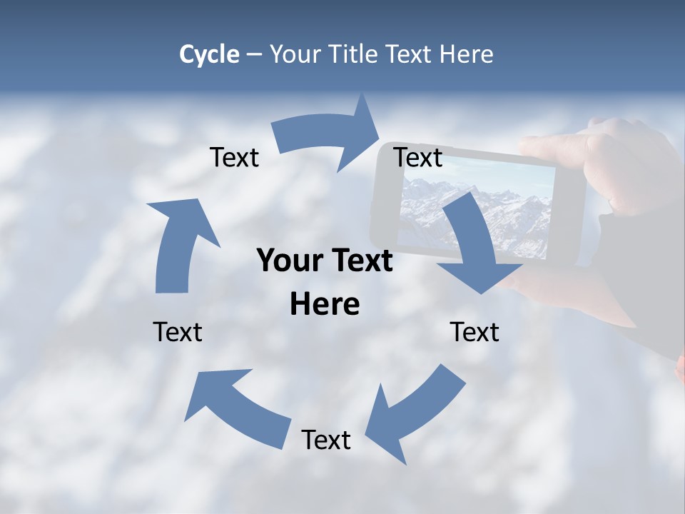 A Person Taking A Picture Of A Mountain With A Cell Phone PowerPoint Template
