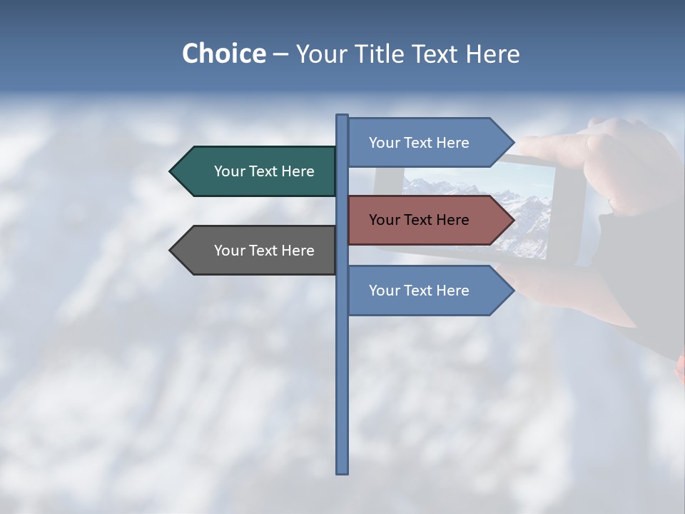 A Person Taking A Picture Of A Mountain With A Cell Phone PowerPoint Template