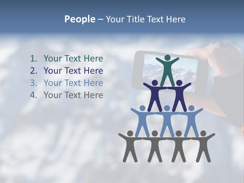 A Person Taking A Picture Of A Mountain With A Cell Phone PowerPoint Template