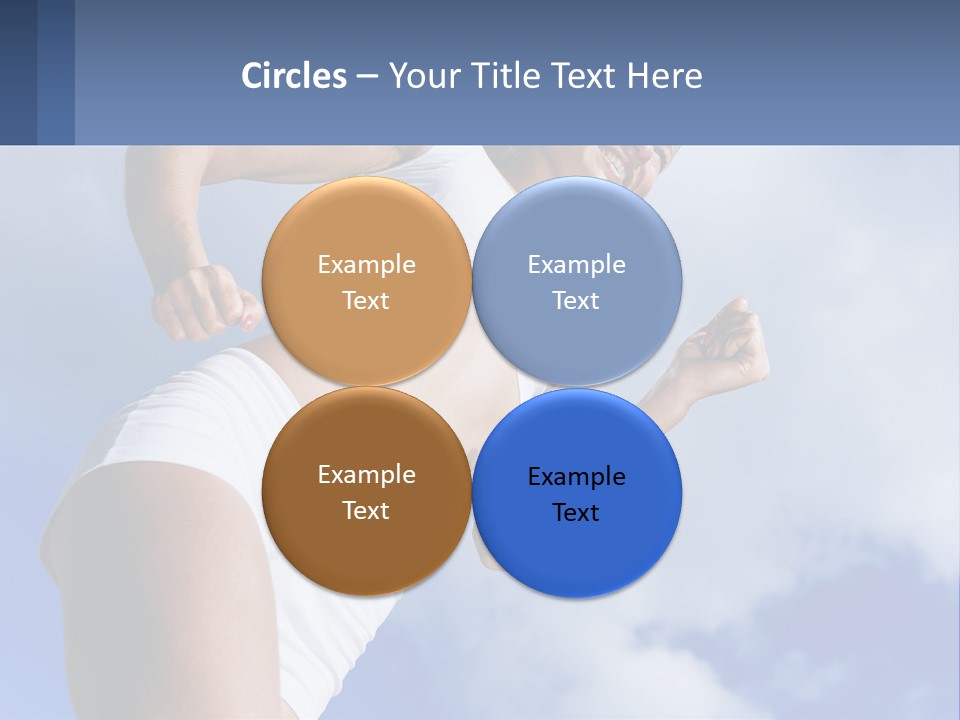 A Woman In A White Tank Top Is Jumping In The Air PowerPoint Template