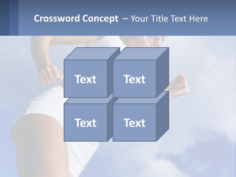 A Woman In A White Tank Top Is Jumping In The Air PowerPoint Template