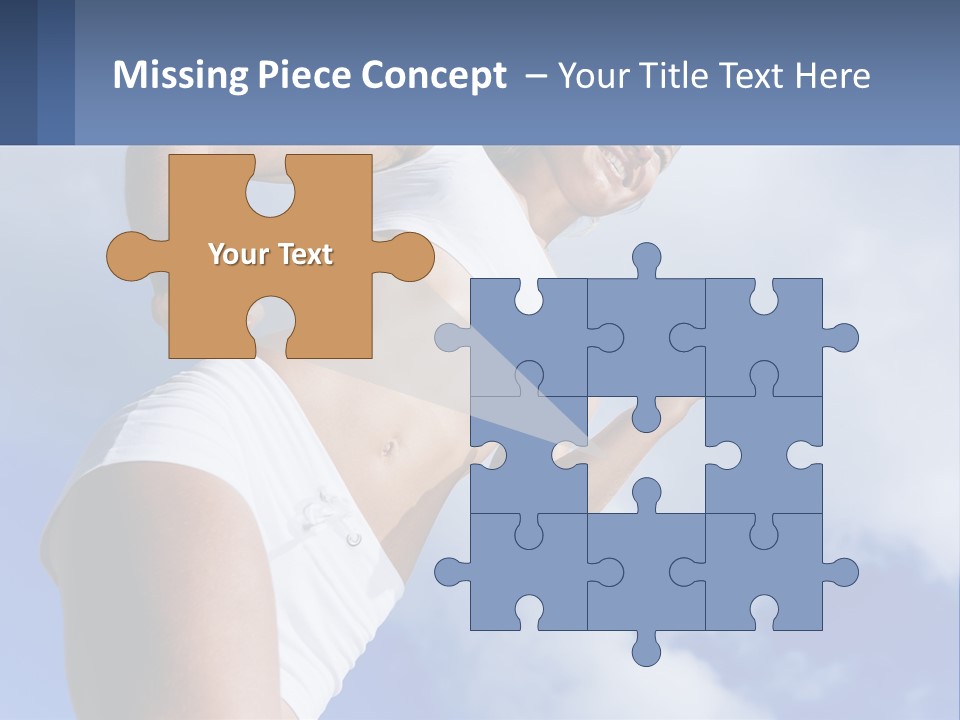 A Woman In A White Tank Top Is Jumping In The Air PowerPoint Template