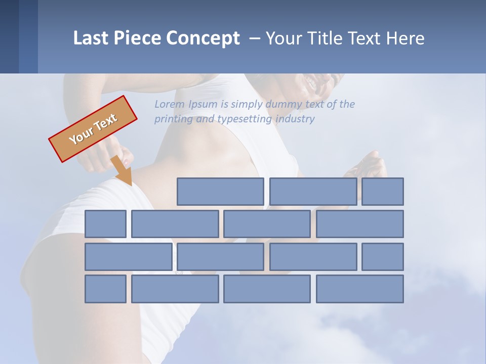 A Woman In A White Tank Top Is Jumping In The Air PowerPoint Template