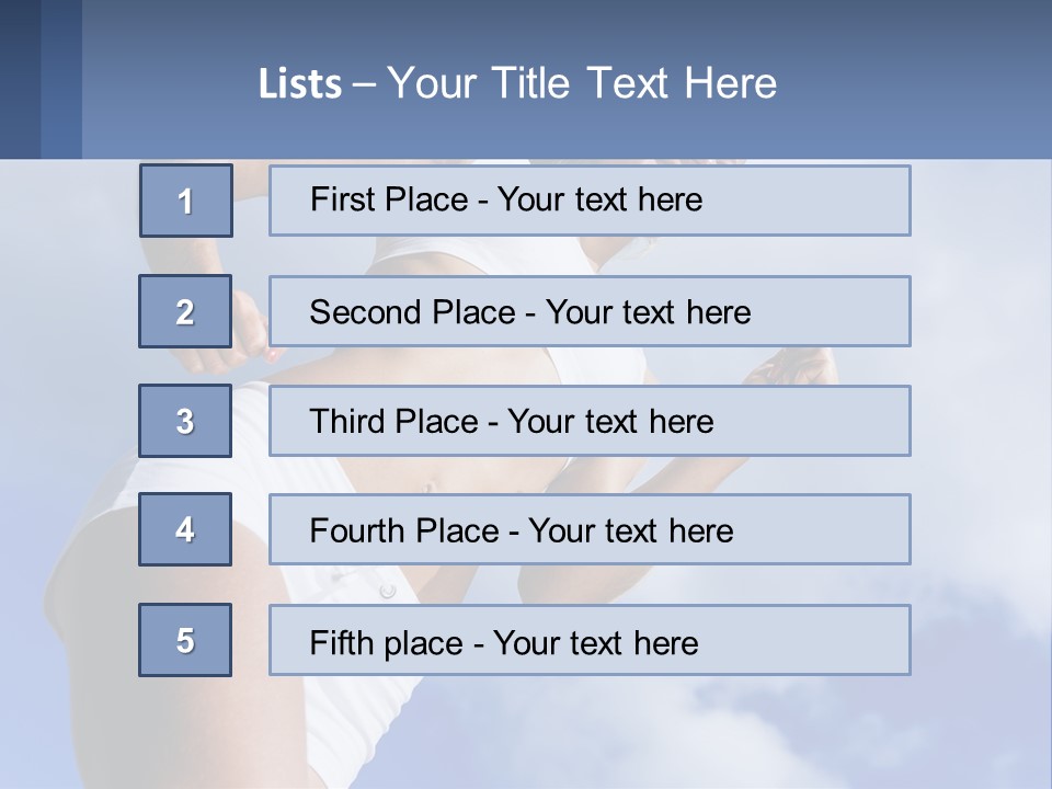 A Woman In A White Tank Top Is Jumping In The Air PowerPoint Template