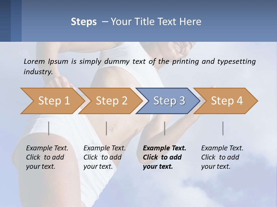 A Woman In A White Tank Top Is Jumping In The Air PowerPoint Template