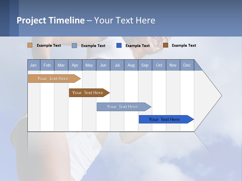 A Woman In A White Tank Top Is Jumping In The Air PowerPoint Template