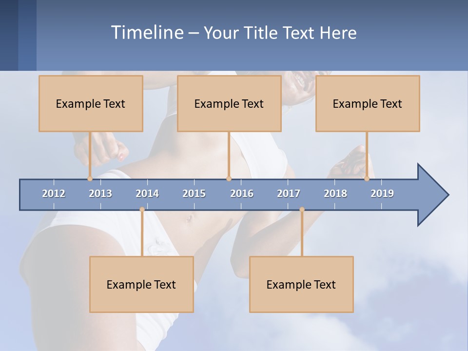 A Woman In A White Tank Top Is Jumping In The Air PowerPoint Template