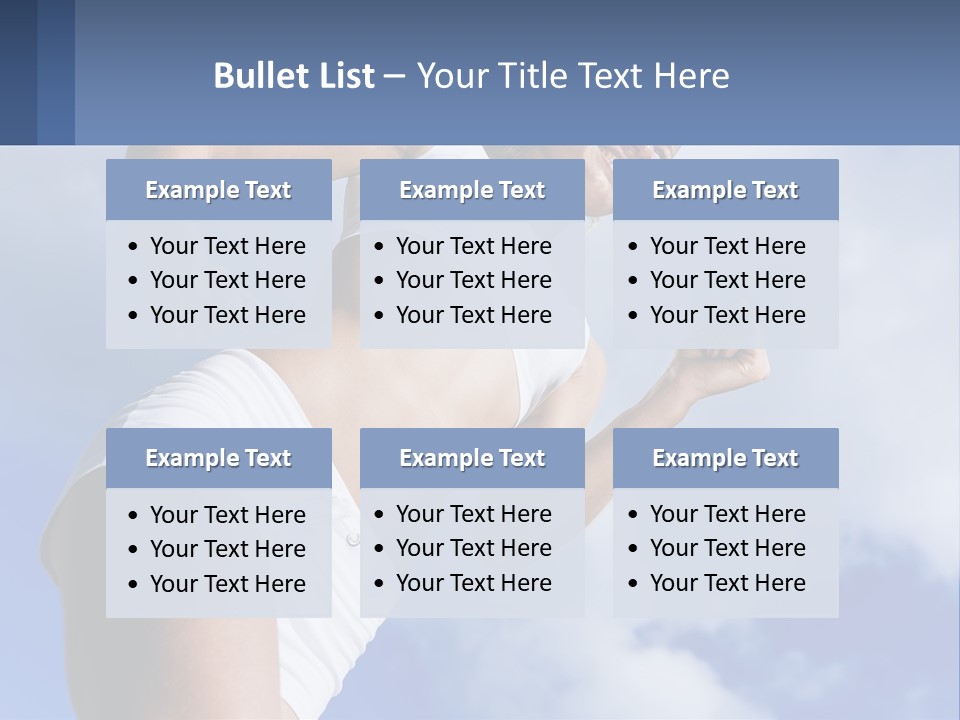 A Woman In A White Tank Top Is Jumping In The Air PowerPoint Template