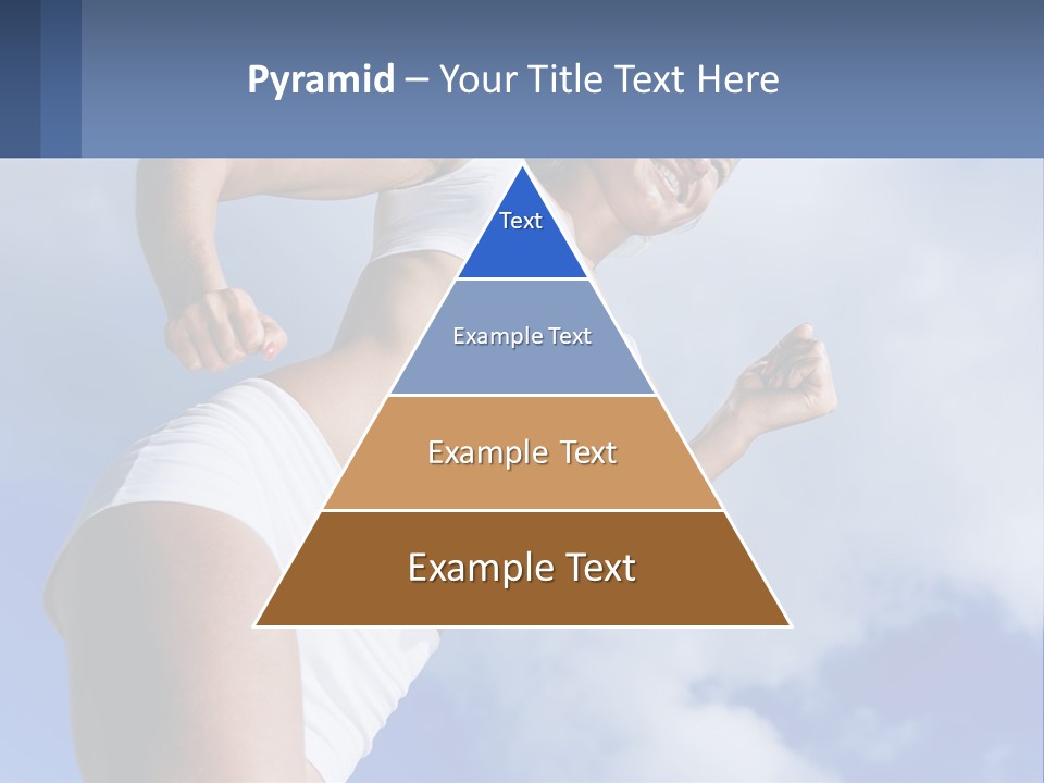 A Woman In A White Tank Top Is Jumping In The Air PowerPoint Template