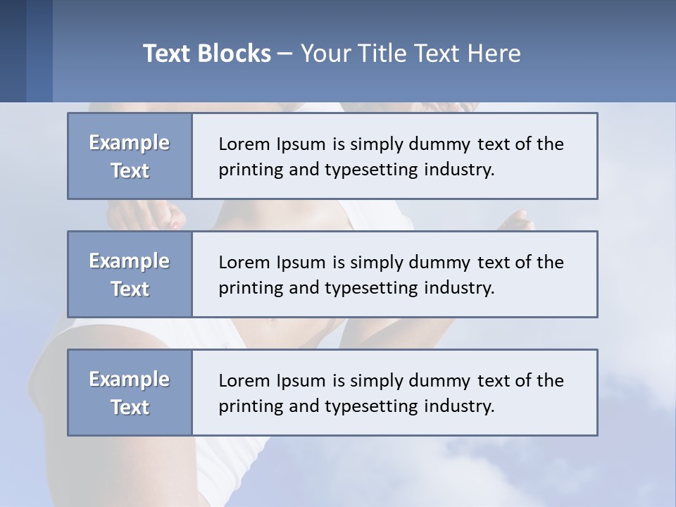 A Woman In A White Tank Top Is Jumping In The Air PowerPoint Template