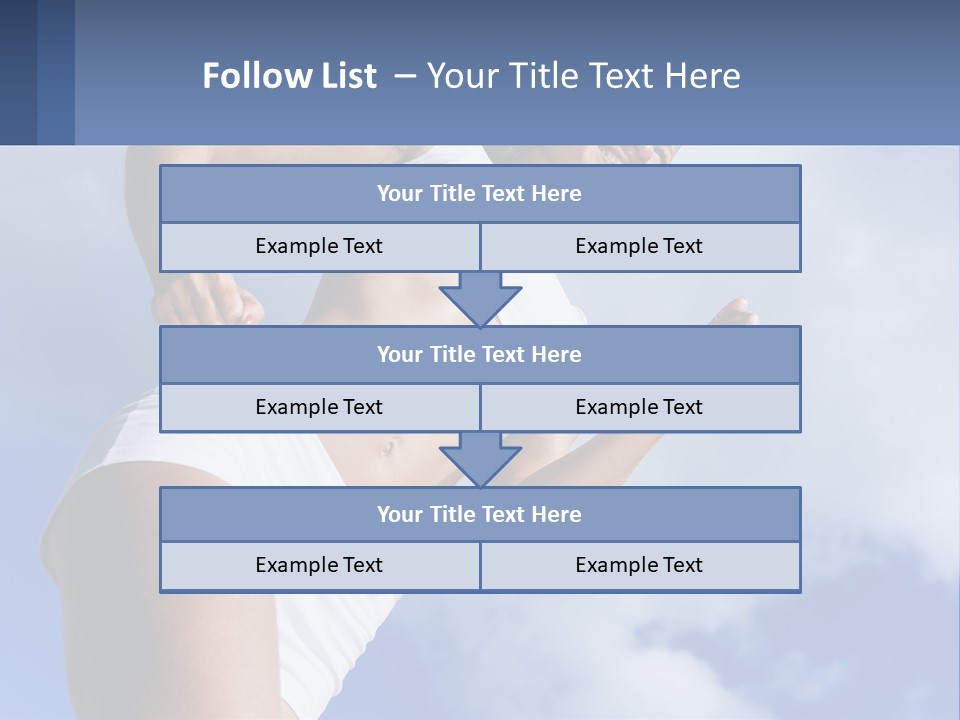 A Woman In A White Tank Top Is Jumping In The Air PowerPoint Template