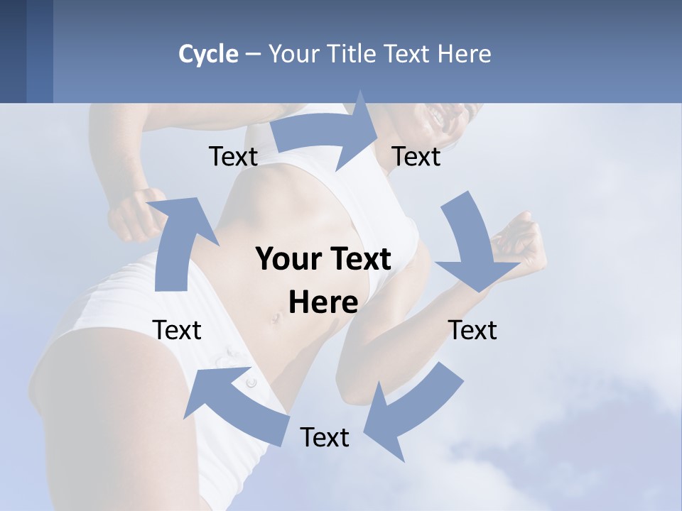 A Woman In A White Tank Top Is Jumping In The Air PowerPoint Template