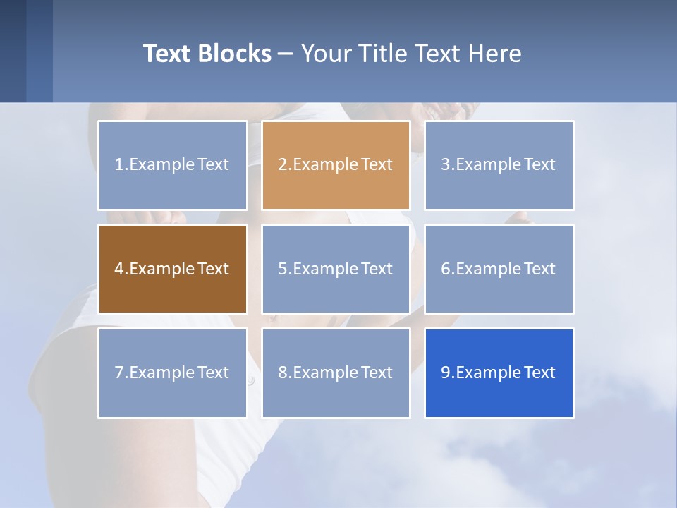 A Woman In A White Tank Top Is Jumping In The Air PowerPoint Template