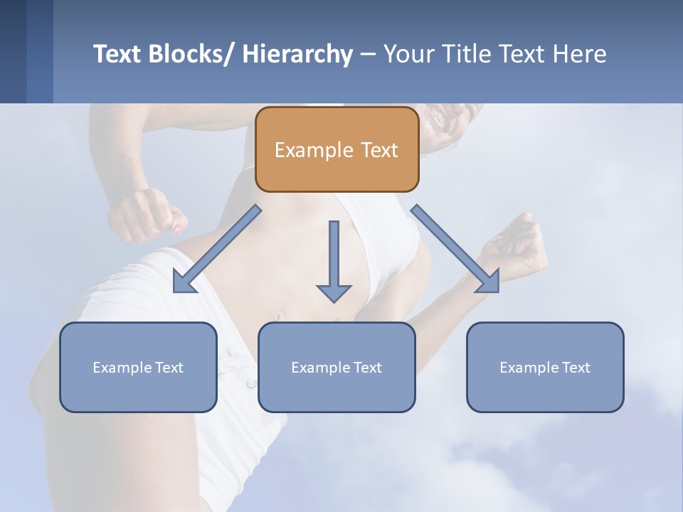 A Woman In A White Tank Top Is Jumping In The Air PowerPoint Template