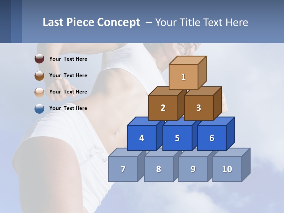 A Woman In A White Tank Top Is Jumping In The Air PowerPoint Template