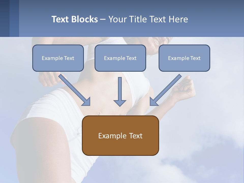 A Woman In A White Tank Top Is Jumping In The Air PowerPoint Template