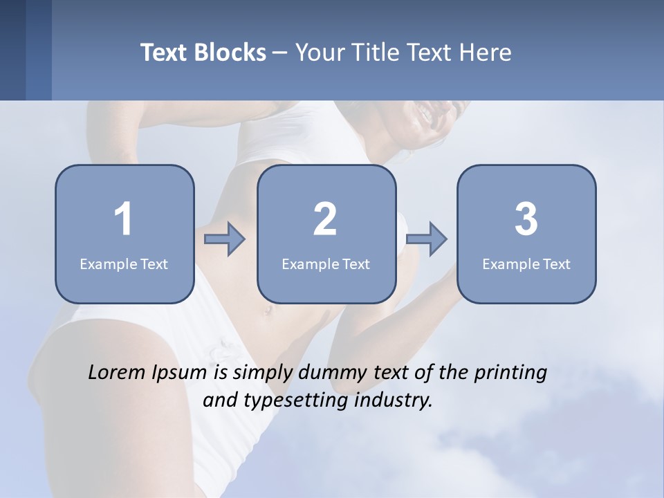 A Woman In A White Tank Top Is Jumping In The Air PowerPoint Template