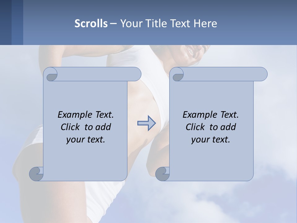 A Woman In A White Tank Top Is Jumping In The Air PowerPoint Template