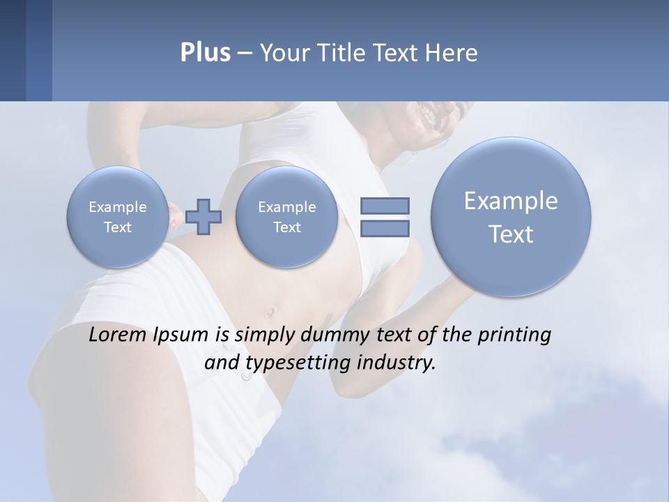 A Woman In A White Tank Top Is Jumping In The Air PowerPoint Template