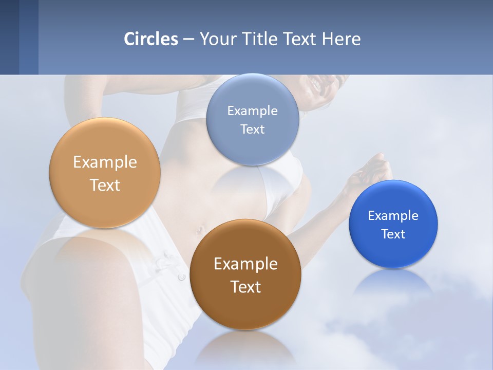 A Woman In A White Tank Top Is Jumping In The Air PowerPoint Template