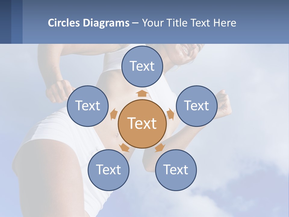 A Woman In A White Tank Top Is Jumping In The Air PowerPoint Template