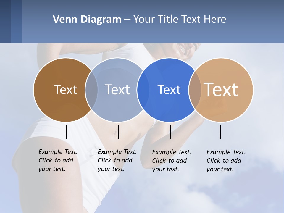 A Woman In A White Tank Top Is Jumping In The Air PowerPoint Template