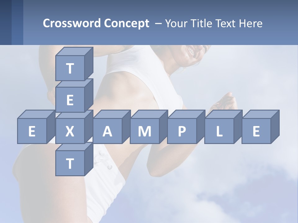 A Woman In A White Tank Top Is Jumping In The Air PowerPoint Template