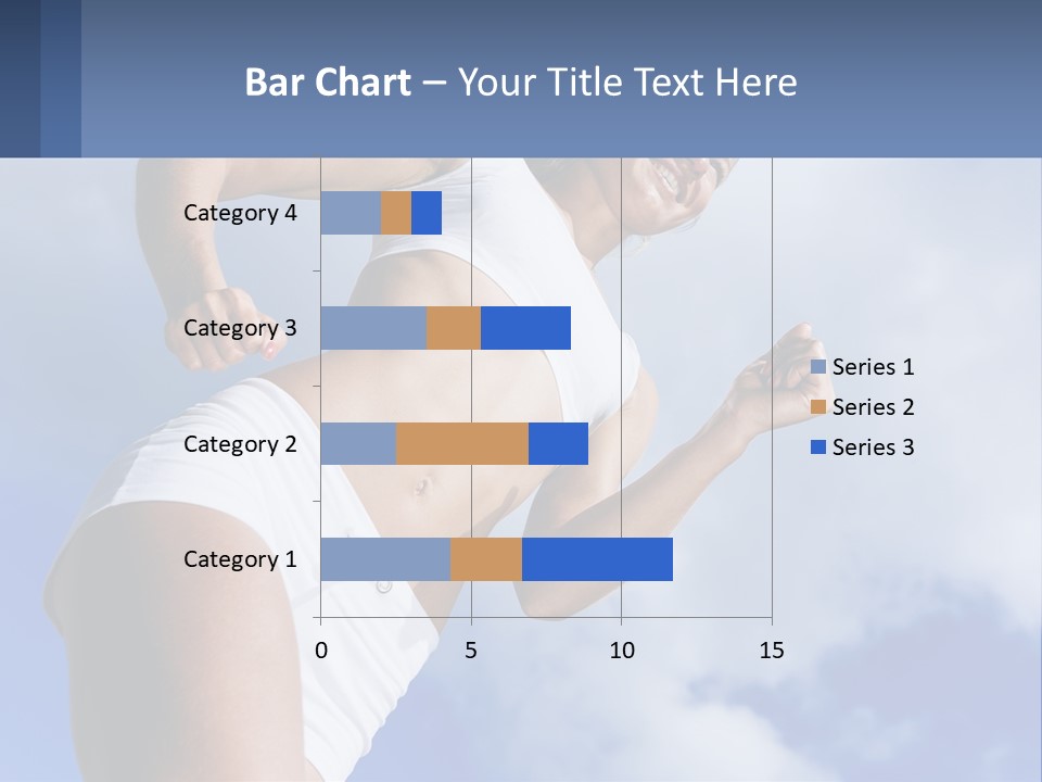 A Woman In A White Tank Top Is Jumping In The Air PowerPoint Template