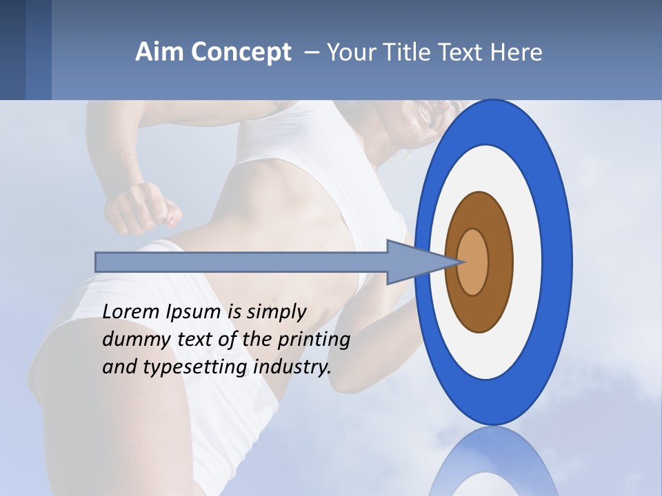 A Woman In A White Tank Top Is Jumping In The Air PowerPoint Template