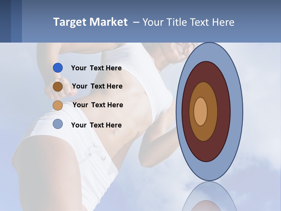 A Woman In A White Tank Top Is Jumping In The Air PowerPoint Template