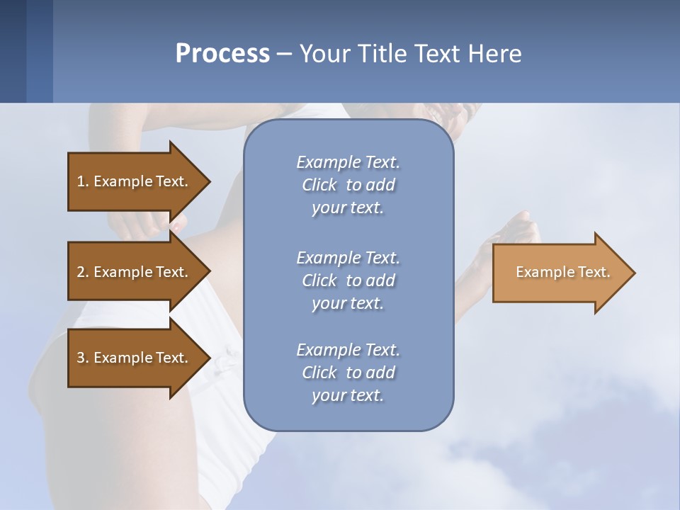 A Woman In A White Tank Top Is Jumping In The Air PowerPoint Template