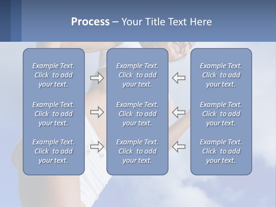 A Woman In A White Tank Top Is Jumping In The Air PowerPoint Template