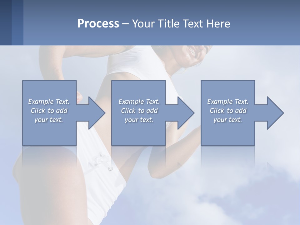 A Woman In A White Tank Top Is Jumping In The Air PowerPoint Template