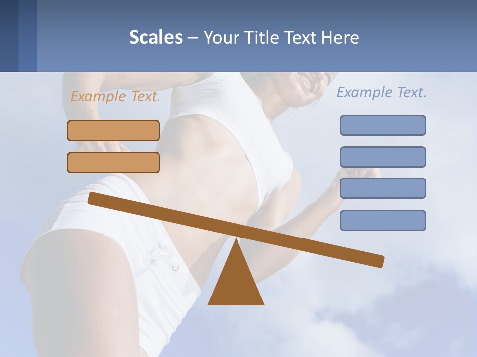 A Woman In A White Tank Top Is Jumping In The Air PowerPoint Template