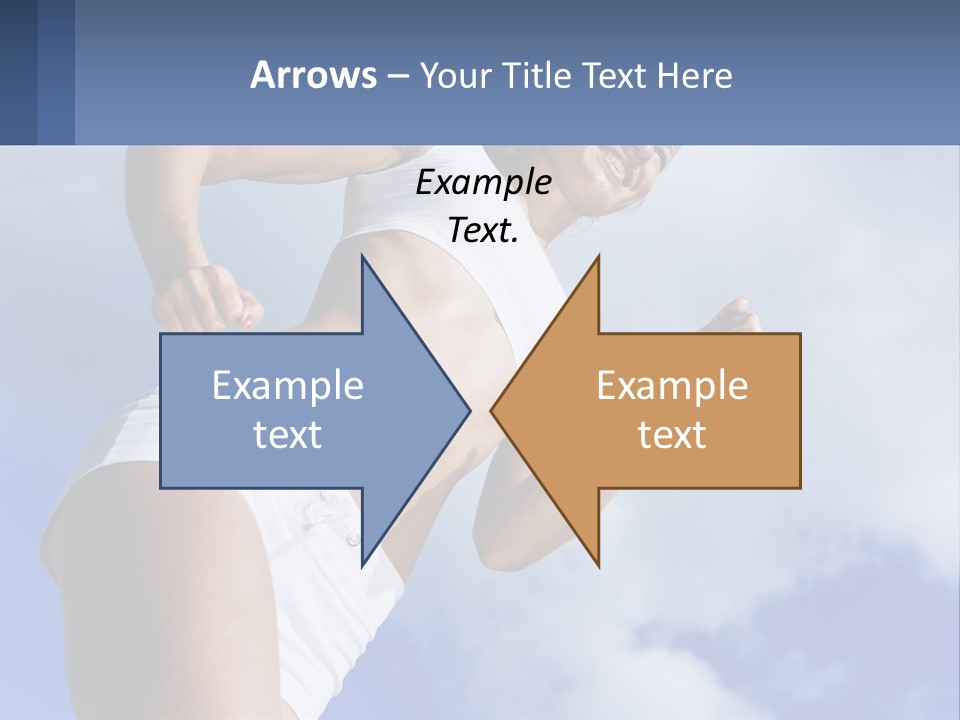 A Woman In A White Tank Top Is Jumping In The Air PowerPoint Template