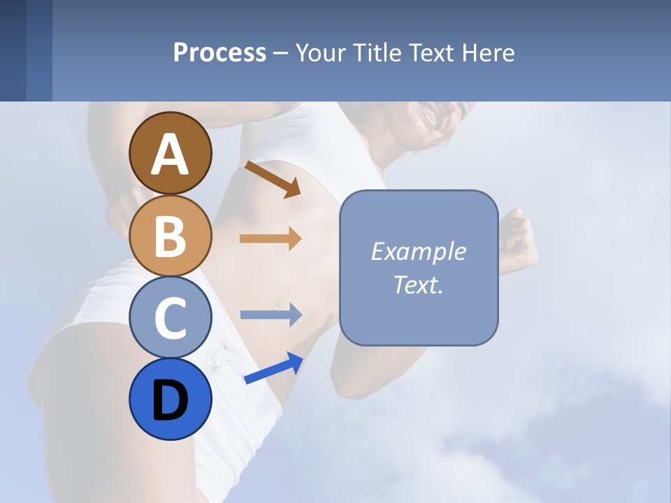 A Woman In A White Tank Top Is Jumping In The Air PowerPoint Template