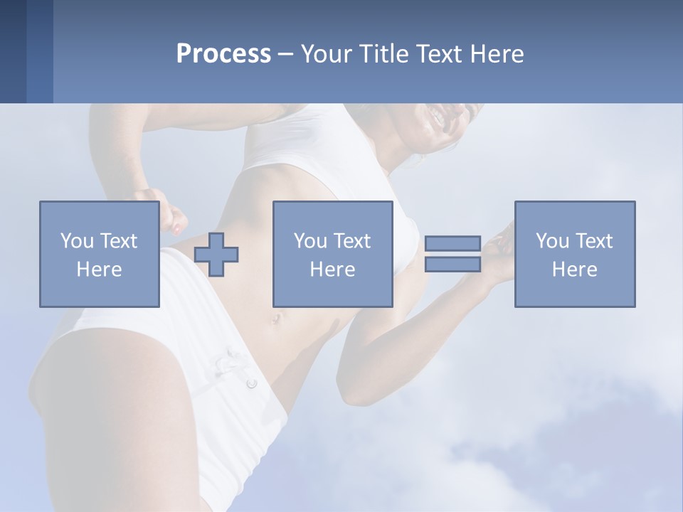 A Woman In A White Tank Top Is Jumping In The Air PowerPoint Template