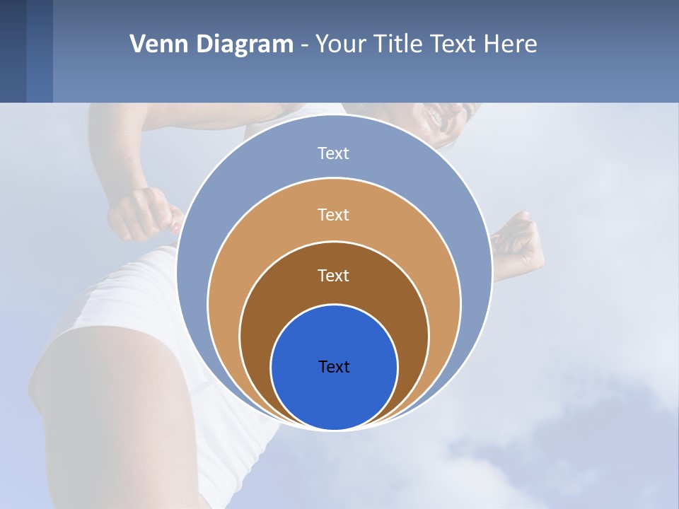 A Woman In A White Tank Top Is Jumping In The Air PowerPoint Template