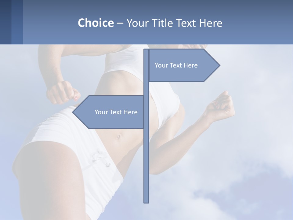 A Woman In A White Tank Top Is Jumping In The Air PowerPoint Template