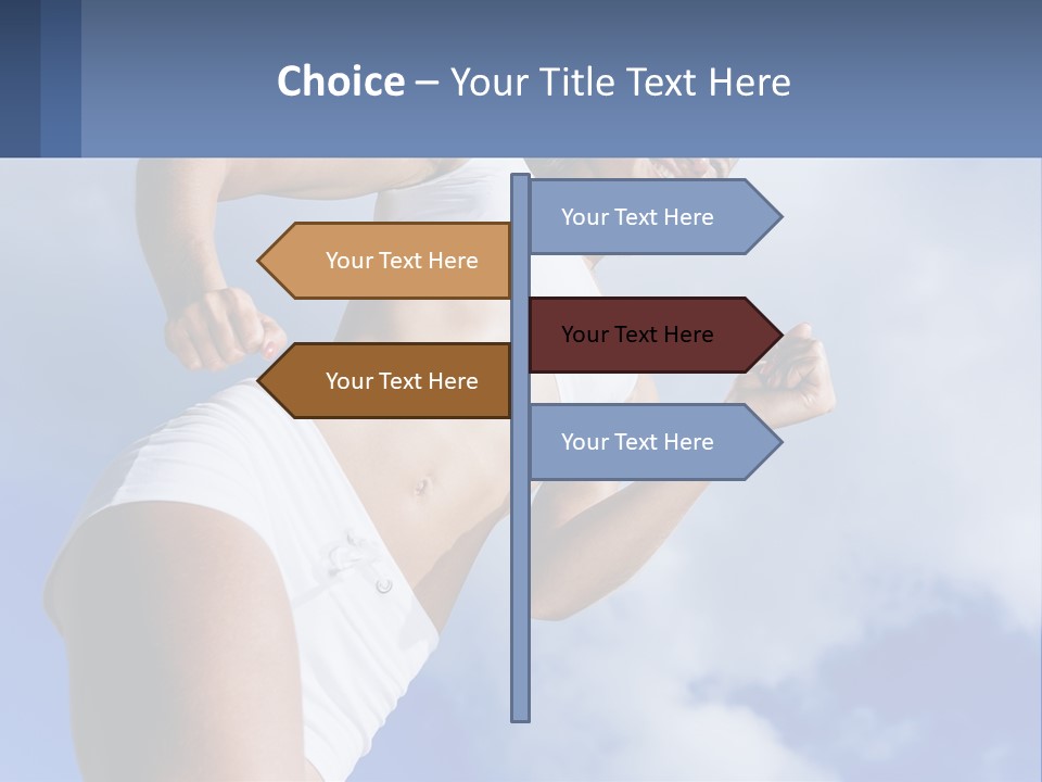 A Woman In A White Tank Top Is Jumping In The Air PowerPoint Template