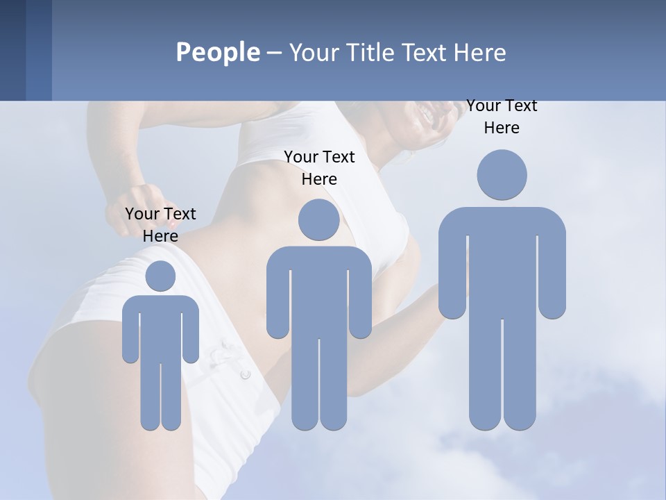 A Woman In A White Tank Top Is Jumping In The Air PowerPoint Template