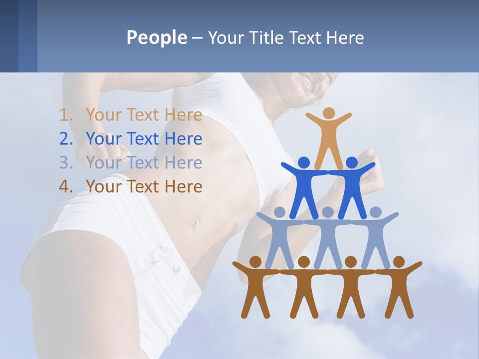 A Woman In A White Tank Top Is Jumping In The Air PowerPoint Template