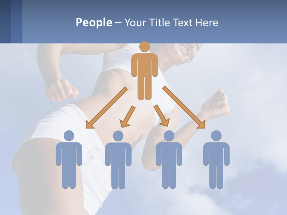 A Woman In A White Tank Top Is Jumping In The Air PowerPoint Template