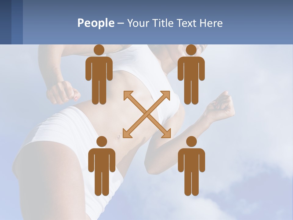 A Woman In A White Tank Top Is Jumping In The Air PowerPoint Template