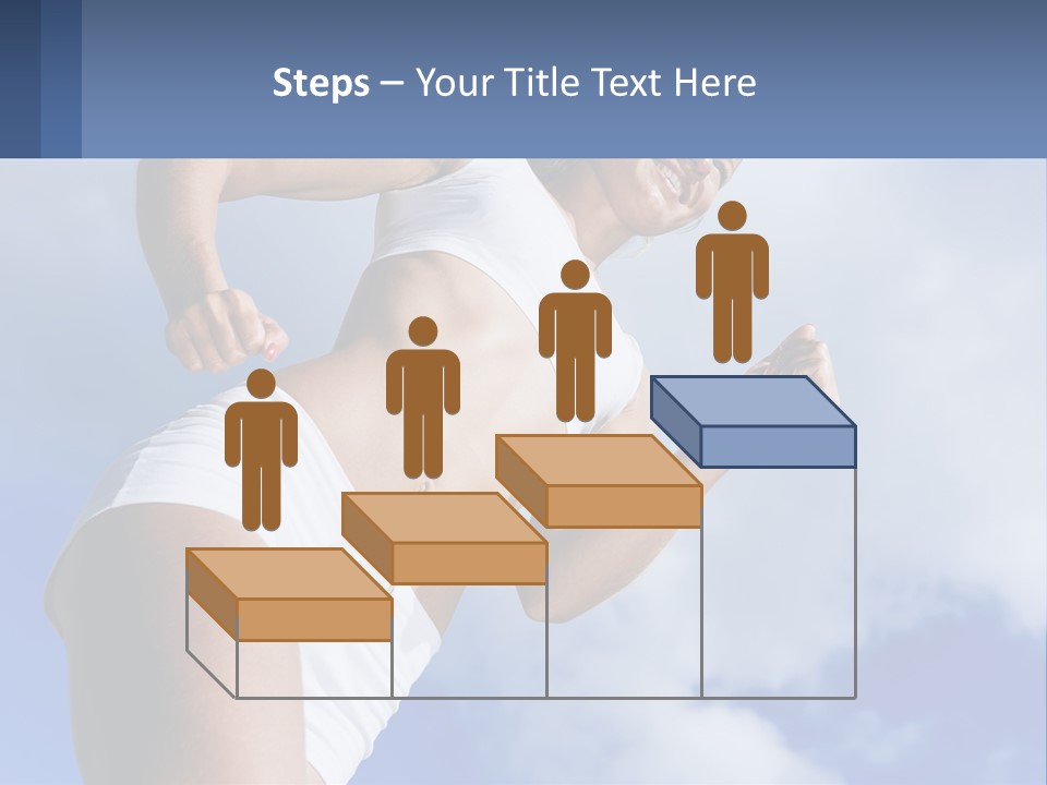 A Woman In A White Tank Top Is Jumping In The Air PowerPoint Template