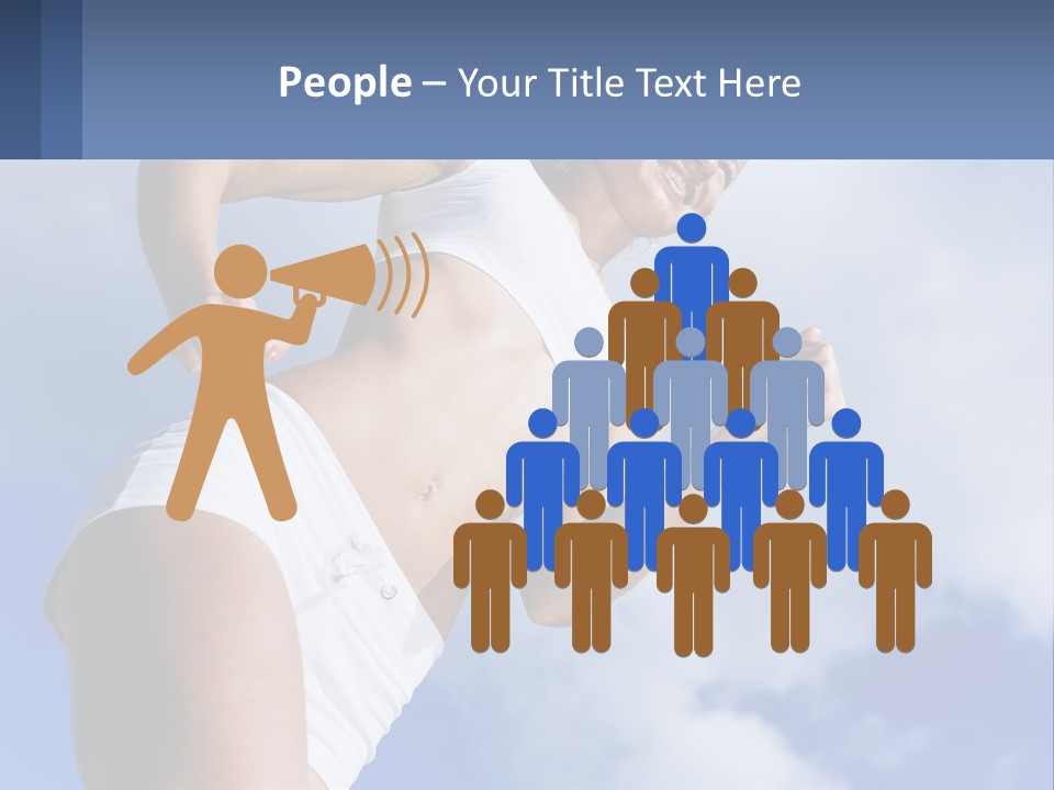 A Woman In A White Tank Top Is Jumping In The Air PowerPoint Template