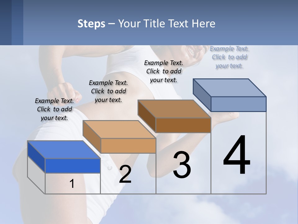 A Woman In A White Tank Top Is Jumping In The Air PowerPoint Template