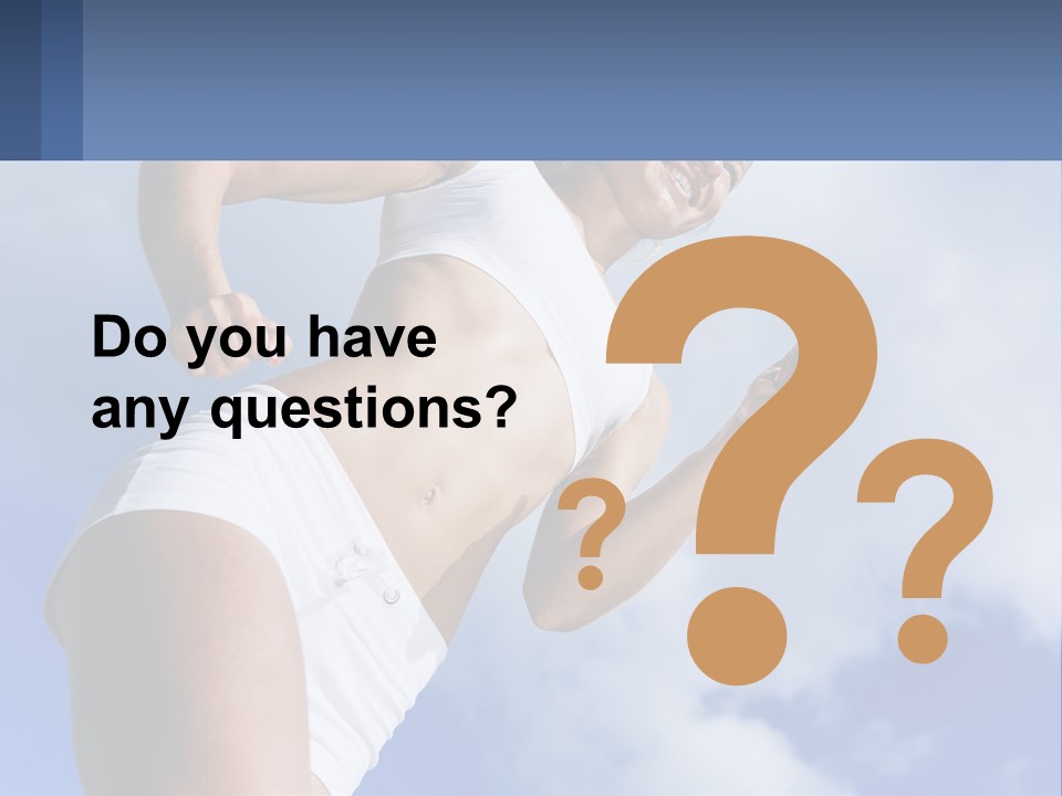 A Woman In A White Tank Top Is Jumping In The Air PowerPoint Template